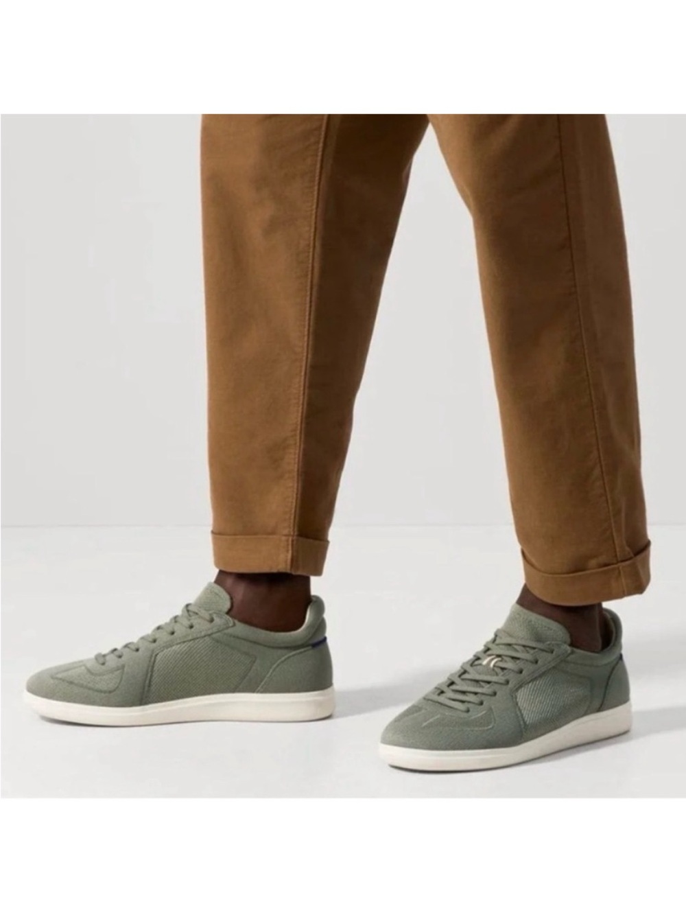 Rothy's Men's Low-Top Knit Sneakers in Sage Green